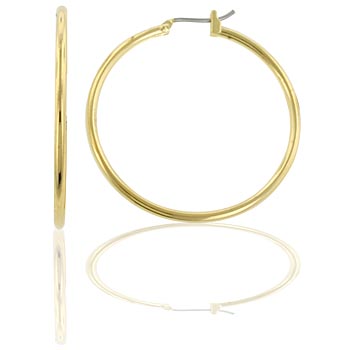 Medium Golden Hoop Earrings - Click Image to Close